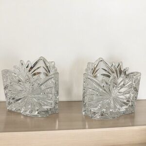 Mikasa Fire Blossom Triangle Crystal Votive Candle Holders
4" Made In Germany